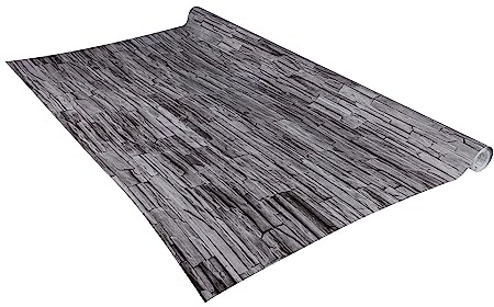 Venilia Klebefolie | Steinwand Schiefer Grau Weiß | 90 cm x 2,6 m, Stärke 160μ | selbstklebende Möbel-Folie, Dekofolie, Tapete, Küchenfolie | PVC ohne Phthalate | Made in EU
