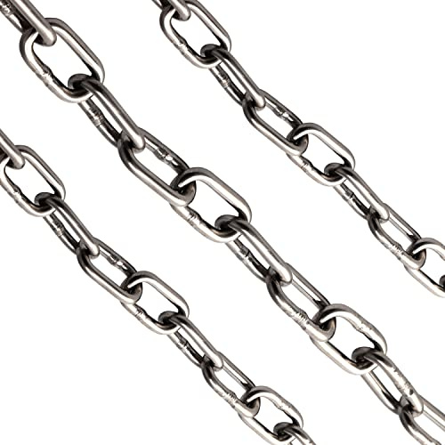 OPIOL QUALITY® Kette Kurzgliedrig 2 mm DIN 766 (4 Meter) aus Edelstahl A4 V4A Rundstahlkette Edelstahlkette Eisenkette Gliederkette Stahlkette Ankerkette