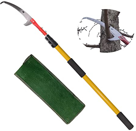 Astsäge mit Teleskopstiel 3,6m Teleskop Astsäge Einstellbare Länge Baumsäge Gartengeräte-Set Hochentaster hochreichbare Stange mit Tragetasche, schneidet sauber und schnell für Strauchbaum Äste