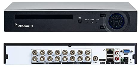 Xenocam 16CH 1080N híbrido 5-en-1 AHD DVR (1080P NVR+1080N AHD+960H analógico+TVI+CVI) autónomo DVR CCTV vigilancia Sistema de Seguridad grabadora de vídeo detección de Movimiento