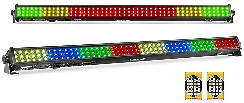 beamz LCB144 MKII LED Light Bar Package (Pair) - 144x RGB SMD LED Wall Washer Bars with DMX Control, Sound Activation, Auto Shows for DJ Booths, Venue Uplighting & Marquees