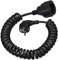 Schuko Spiralkabel Verlängerung 3m, 13A 3250W max, 3x1mm², PVC/PU Federleitung, Schwarz - Dehnbar von 0.8m bis 3m