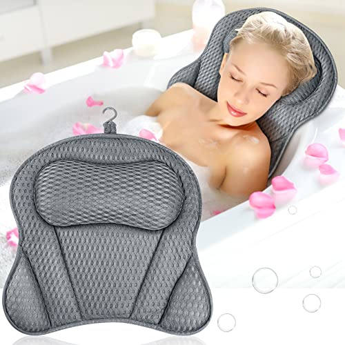 Badewannenkissen, Badewannenkissen mit Saugnäpfen, bequemes Kissen für den Hals, Mesh Bath Pillow, für Home Spa und Badewannen, stützt Kopf, Nacken, Schultern, Rücken