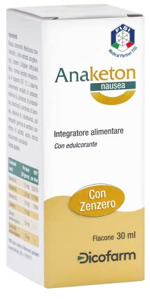 Dicofarm Anaketon Nausea Con Zenzero Flacone 30 ml - Integratore Alimentare a Base di Vitamine B1, B2, B6, L-Alanina e Camomilla