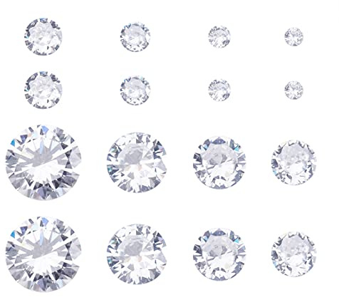 Pandahall 320 Stück Cubic Zirkonia Stein Klasse A lose CZ Steine facettierte Cabochons Edelsteine Perlen für Basteln Schmuckherstellung