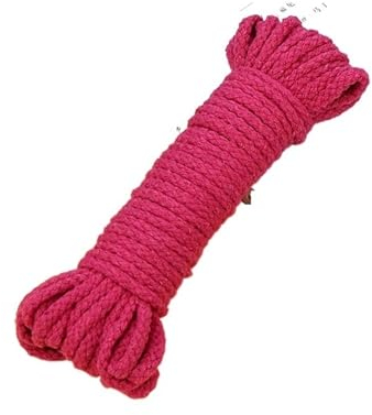 Gartenseil 10 Meter 7 mm farbiges gedrehtes Kordelseil aus Baumwolle, gewebtes Seil, Kordeln, Basteln, dekoratives DIY, handgefertigtes Taschen-Kordelzug-Gürtel-Zubehör Garten Kordel (Color : Rose re