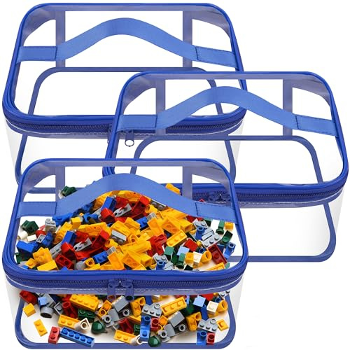 3 Packs Clear Toy Storage Bags, Waterproof Toy Storage Organizer Pouch