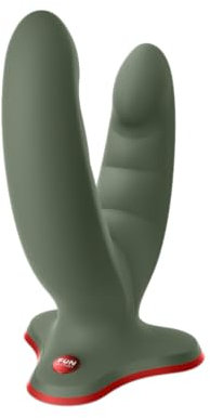 FUN FACTORY Doppeldildo RYDE (Olive) mit Rillenstruktur MADE IN GERMANY, stimulierendes Sexspielzeug für Frauen & Männer, 100% medizinisches Silikon, hautfreundlich & geruchsneutral
