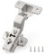 Furniware 10 Pack 3D Inset Soft Close Concealed Cabinet Hinge, Hidden Frameless Door, Stop at 45°-105°, Self Closing, Stain Nickel, Clip On, Euro Stainless Steel Hinges for Kitchen Cupboard
