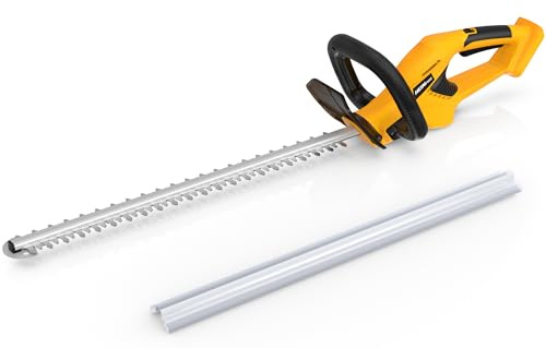 HEINPRO Cordless Hedge Trimmer 22-Inch Compatible with DEWALT 20V MAX Battery, Electric Hedge Trimmer Cordless, Bush Trimmers for Garden, Battery Powered Hedge Trimmers, Yellow (Tool Only)