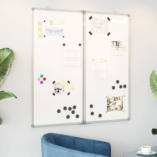 Tidyard Tableau Blanc magnétique Pliable 80x80x1,7 cm Aluminium