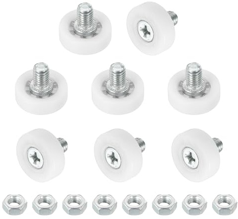 QUARKZMAN Ruote per Cassetti in Nylon Ruote di Ricambio per Pulegge Cassetti Armadi Cuscinetto 19mm Guide Scorrevoli con Dadi per Parti Mobili Armadio Armadio Confezione da 8