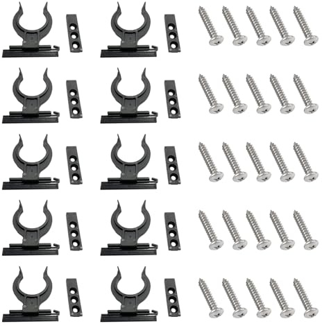 WENJION Skirting Board Kitchen Clips Set 32-36 mm - Quick Plaster Profile Clips with Screws for Kitchen Plinth Attachment, Adjustable Base Bracket for Furniture and Kitchen Feet, 1 Set Mounting Aid