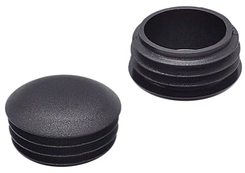 SKIR'CO Lot de 10 inserts de tubes ronds de 40 mm, bouchons de poteau de clôture en plastique noir, bouchons de tuyau, noir RAL 9005