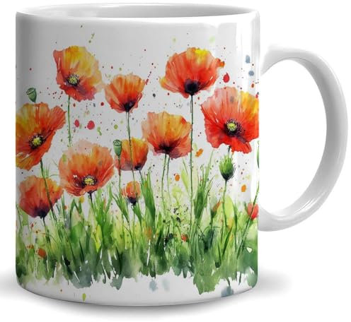 Professionell Glühweintasse Blumen Modern Kindertasse 330ML für Abschlussfeier,Tea-Lover Geschenk,Büro,Personalisiertes Geschenk