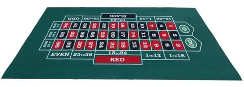 Ericetion Tapis De Jeu De Roulette, Tapis De Table De Blackjack De Roulette, Tapis De Jeu De Casino Double Face en Feutre Vert, Parfait pour Les Soirées De Jeux De Casino