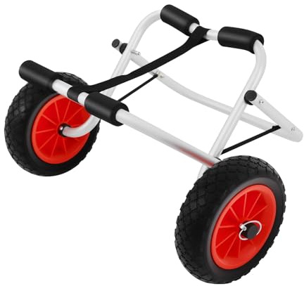 YISSALE Verstellbarer Alu Kanuwagen,Faltbar Bootswagen,Surfwagen mit Gurtbändern,80KG Traglast,Transportwagen für Booten,Kanus,Rettungsinseln