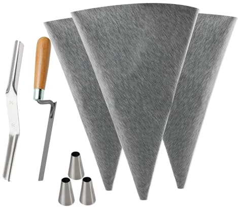 perfk Sacchetto per stucco per piastrelle, attrezzo per giuntare mattoni, sacchi sigillanti per cemento portatili, sacchetto per malta per stucco di, Grigio