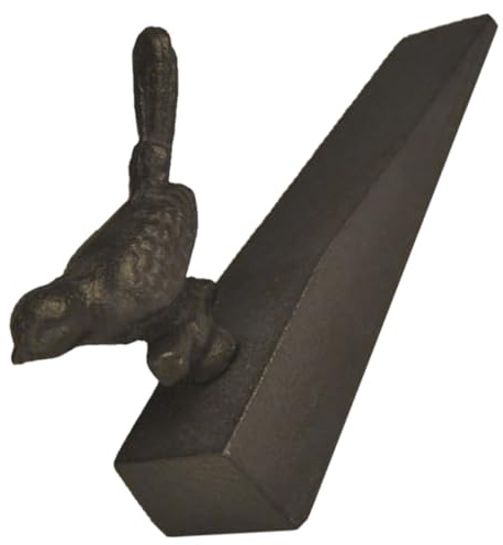 Bird Iron Doorstop Weighted Anti-Slip Vintage Decorative Stopper | Does Not Hurt the Door, Rustic Simple Shape, Home Decoration Piece for Traditional Decor