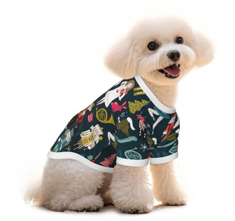 Women's Nutcracker Ballet Xmas Dance Printed Everyday Soft Cotton Dog Short Sleeve T-Shirt for Chihuahuas & Teacup Puppies & Small Dogs Breeds Stretchy Cat Outfit