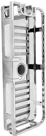 PAMINGONO Scaffale Doccia per Asta, Organizer Capiente per Shampoo e Shower Gel, Abs Drenaggio Rapido, Altezza Regolabile, Facile Installazione per Bagno
