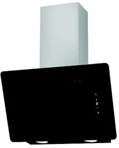 Cookology Essentials 60cm Extractor Hood - 299 m³/h Air Flow - Angled Chimney Cooker Wall Mounted - 3 Speeds - Touch Controls - 2 LED Lights - Black