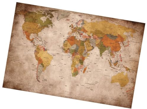 Supvox Weltkarte Wandteppich aus Polyester Waschbar und Wiederverwendbar Stilvolle Heimdekoration für Schlafzimmer und Wohnzimmer Modernes Design mit Geografischem Motiv