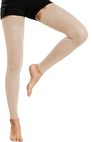 AOGOE Thigh High Compression Stockings for Women & Men, 23-32 mmHg Support Stockings with Anti-Slip Silicone Band, Graduated Compression Socks for Varicose Veins, Edema, Flight, Nursing
