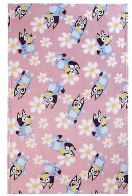 Bluey Daisy Fleece Blanket for Kids Super Soft Blanket 100 x 150cm Pink