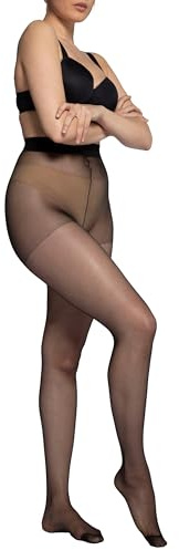 Ulla Popken Femme Grandes tailles Collant fin sculptant et galbant noir 62/64 668120 10-60+