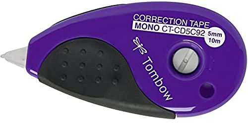 Tombow CT-CD5C92 Korrekturroller Mono Grip, mittiges Abrollen, 5 mm x 10 m, geblistert, violett/grau