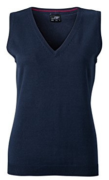 James & Nicholson Damen Westen Ladies' V-Neck Pullunder, Navy, M, JN656 ny