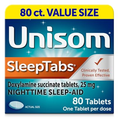 Unisom SleepTabs, Nighttime Sleep-aid, Doxylamine Succinate, 80 Tablets