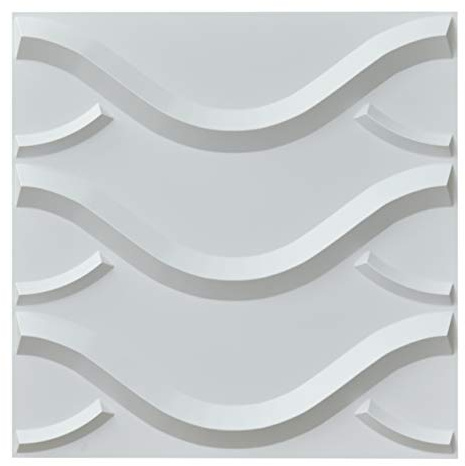 Art3d Decorative 3D Wall Panels in Modern Wall Design, 19.7x19.7 Matt White (12 Pack)