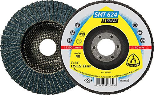 Klingspor SMT 624 Lot de 10 Disques pour Meuleuse, Disques pour Disqueuse, Plateaux Abrasifs 115 x 22,23 mm Grain 50