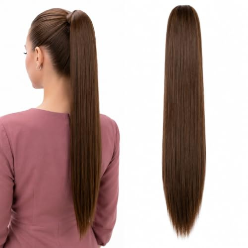 CAISHA 60cm Pferdeschwanz Butterflyclip Haarteil Zopf Hellbraun H622