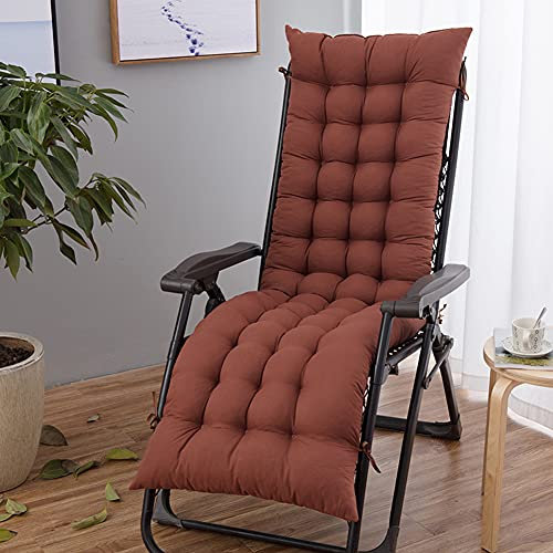 TCpick Gartenstuhl-Auflage,Kissen Auflage,Außerhalb Terrasse,Hoher Rücken Hochlehner Auflage Falten Sonnenliege Auflage,Braun,48x170cm(19x67in)