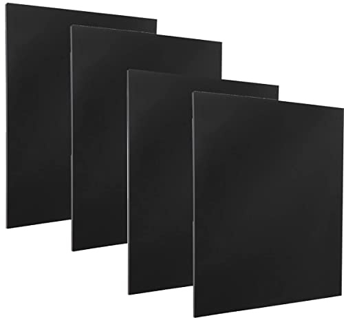 DRERIO 4 Stück 3mm Plastikplatte Schwarz ABS Kunststoffplatten 3 mm Schwarz Kunststoffplatten 30 x 20 cm ABS Platten für Basteln, Kotflügel, Heimdekoration usw