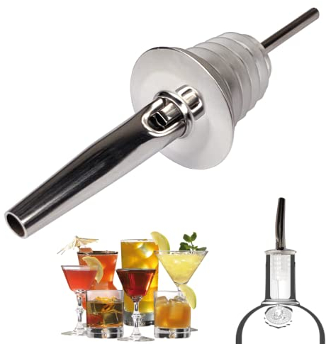 World Trade Metal Pour Tappo Versatore Bottiglia Professionale per Barman In Acciaio Inox Beccuccio Conico per Liquore, Vino, Olio, Cocktail, Succo, Aceto