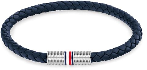 Tommy Hilfiger Jewelry Geflochtenes Lederarmband für Herren Marineblaue Farbe - 2790460