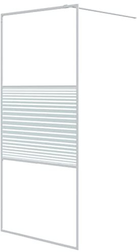 vidaXL Duschwand für Walk-In Dusche Duschabtrennung Duschtrennwand Duschkabine Duschtür Eckeinstieg Trennwand Weiß 90x195cm ESG-Klarglas