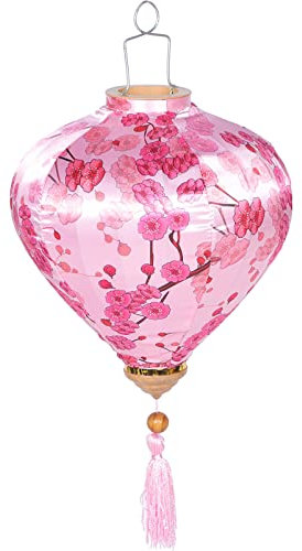 SEWACC Vietnamesische Ovale Seidenlaterne Orientalische Chinesische Laternen Hängende Seidenlaternen 30 5 cm Große Blumenlaternen Für Outdoor-Party Hochzeit Garten Zuhause Asiatische