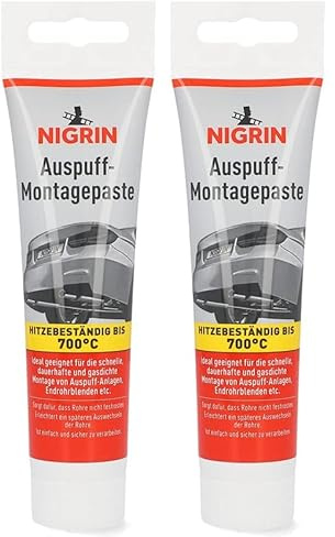 NIGRIN Auspuff-Montagepaste, hitzebeständig, geeignet für schnelle Montage von Auspuff-Anlagen, 150 g (Packung mit 2)