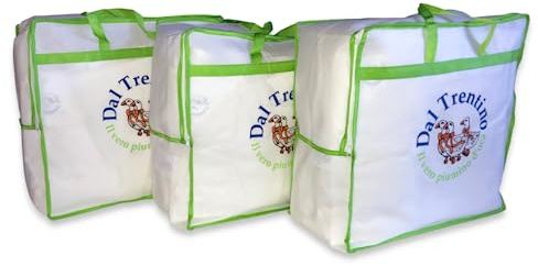 Doppio Piumino Invernale Interno 4 Stagioni DAUNEX in Vera Piuma d'Oca Naturale (Matrimoniale 250x200)