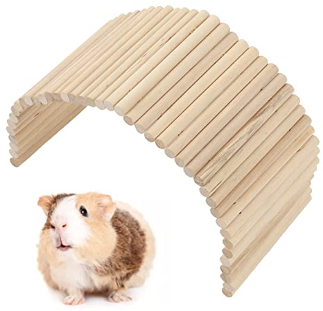 Nagerbrücke Holz, Kleintier Brücke Holz, 15×40cm, Hamster-Holzbrücke, Hamsterbrücke aus Holz, Hängeleiter Kleine Haustier-Zubehör Käfig-Dekoration, für Kaninchen, Meerschweinchen, Hamster