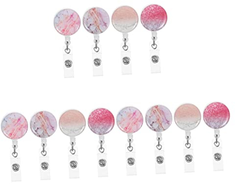 STOBOK 12stücke Retractable Badge Holder Clip Einziehbare Ausweishalter Mit -design Für Mitarbeiterkarten Lehrer Und Veranstaltungen Marble Pattern