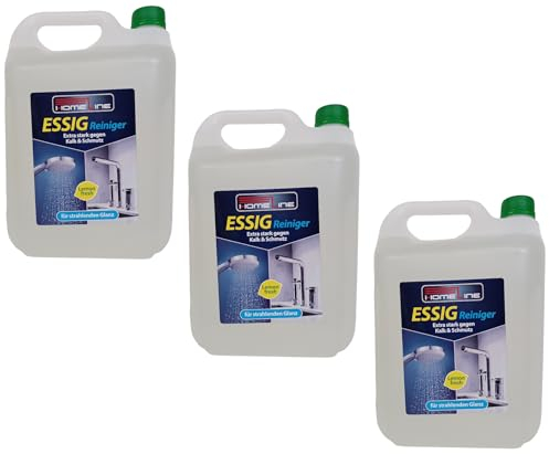 HOMELINE 15 Liter Essigreiniger Hygiene Entkalker Duft Lemon für Sanitär Küche Gastro extra stark zu Kalk und Schmutz