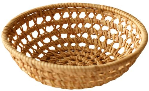 BRDECOR Cestini per Il Pane in Vimini, Cesto Portaoggetti Intrecciato a Mano, Cesto Portaoggetti per Frutta e Verdura, per Casa, Ristorante, Panetteria, Cestini per Servire Alimenti da Tavolo,L