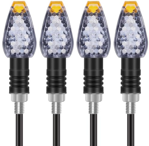 Kinstecks ​​4 STÜCKE Motorradblinker Blinker 12V 14 LEDs für Motorrad Roller Quad Cruiser Harley Kawasaki Yamaha Suzuki Offroad- Klare Schale