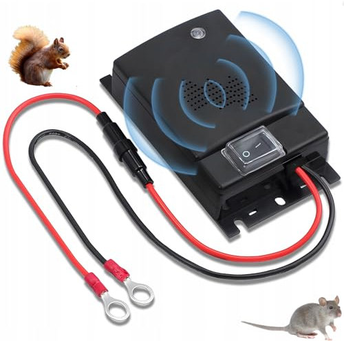 Sathychanpy Marderschreck Auto - Effektive Marderabwehr mit Ultraschall. Anschluss an 12V Autobatterie, Marderschutz Marderabwehr Tiervertreiber Tierschreck